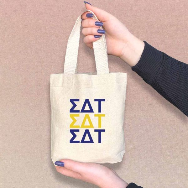 Sigma Delta Tau Sorority Greek Letters Mini Tote Gift Bag Online now - Image 2