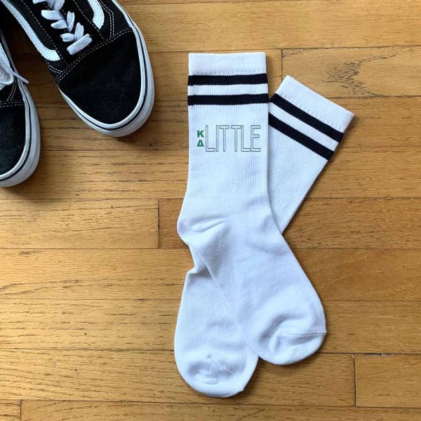 Kappa Delta Sorority Socks for your Big and Little with Greek Letters on Striped Cotton Crew Socks Online Hot Sale - Image 5