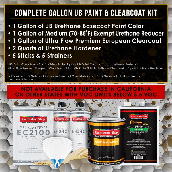 Dark Turquoise Metallic Urethane Basecoat with European Clearcoat Auto Paint - Complete Gallon Paint Color Kit - Automotive Refinish Coating Online - Image 2
