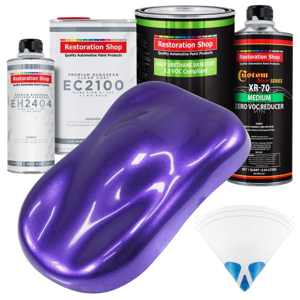 Firemist Purple - LOW VOC Urethane Basecoat with European Clearcoat Auto Paint - Complete Quart Paint Color Kit - Automotive Coating Sale
