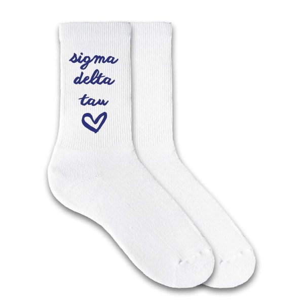 Sigma Delta Tau Sorority Heart Crew Socks Online - Image 5