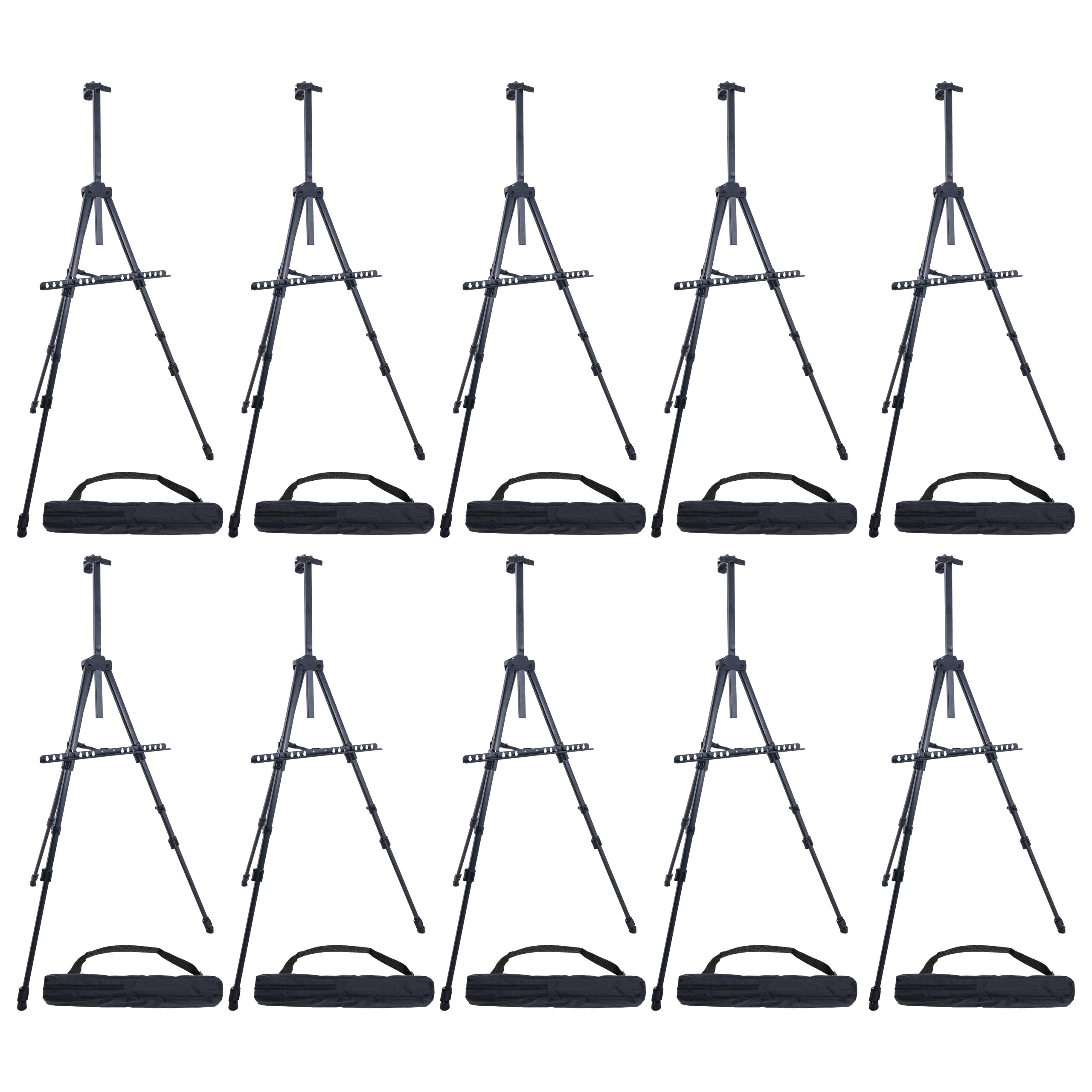 66  Sturdy Aluminum Tripod Artist Field and Display Easel Stand (Pack of 10)- Adjustable Height 20  to 5.5 Feet, Holds Up To 32  Canvas, Floor Tabletop Display Sale