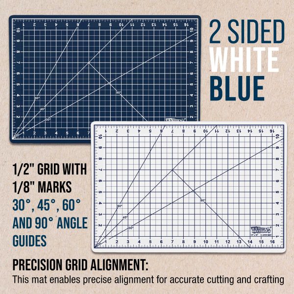 12  x 18  White Blue Professional Self Healing 5-6 Layer Double Sided Durable Non-Slip Cutting Mat - Pack of 2 Supply - Image 3