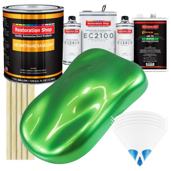 Firemist Lime Urethane Basecoat with European Clearcoat Auto Paint - Complete Gallon Paint Color Kit - Automotive Refinish Coating Hot on Sale