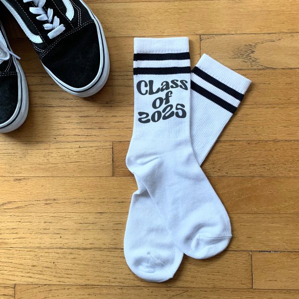 2025 Graduation Socks with Bold Black Stripes - Stylish Gift for Grads For Sale - Image 4