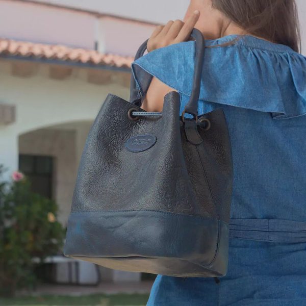 Tooled Leather Bucket Bag Online
