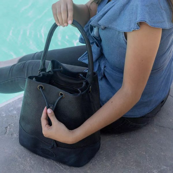 Tooled Leather Bucket Bag Online - Image 3
