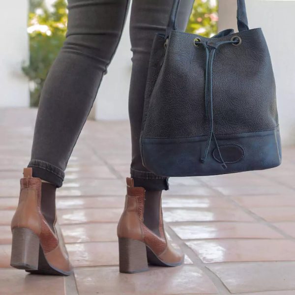 Tooled Leather Bucket Bag Online - Image 2